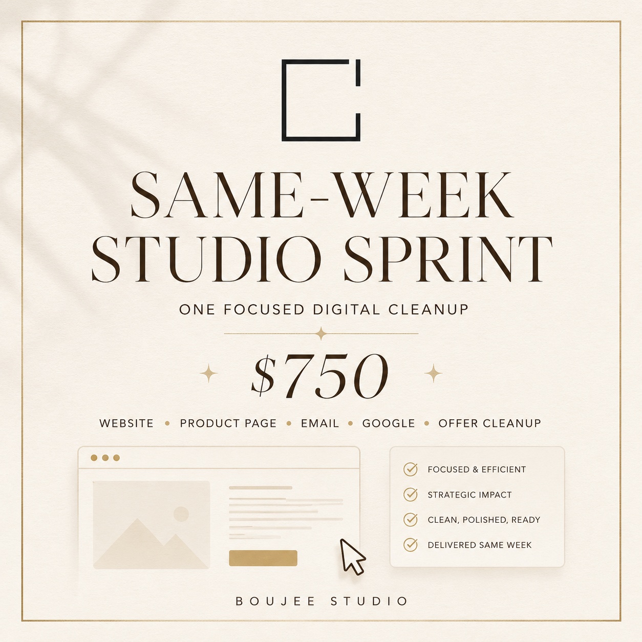 Same-Week Studio Sprint